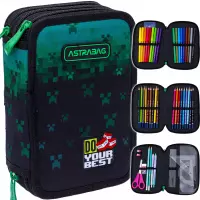 8. AstraBag Piórnik Trzykomorowy z Wyposażeniem AC31 Do Your Best 503025022