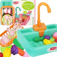 1. Mega Creative Zlewozmywak Kran z Lejącą się Wodą Nella + Akcesoria Miętowy 549846