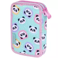 1. AstraBag Piórnik AC2 Dwukomorowy bez Wyposażenia Minty Pandas 503025013