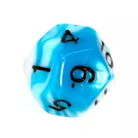 4. Komplet kości REBEL RPG - Dwukolorowe - Błękitno-białe