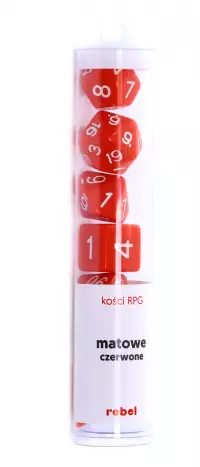 1. Komplet kości REBEL RPG - Matowe - Czerwone