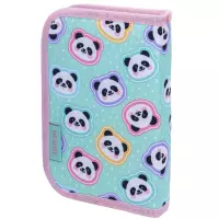 2. AstraBag Piórnik AC11 Pojedynczy Jednoklapkowy z Wyposażeniem Minty Pandas 503025012