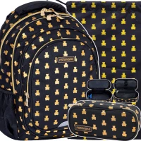 1. AstraBag Zestaw Szkolny 3el Plecak AB300 Golden Teddy 502024090 + Worek 507024047 + Piórnik 503024074