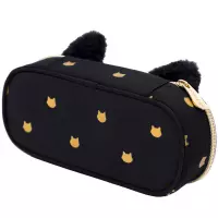 3. AstraBag Piórnik AC6 Saszetka Usztywniona Fluffy Kitty Black 503025028