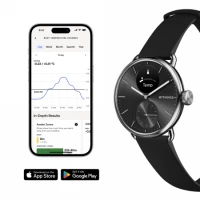 2. Withings Scanwatch 2 - zegarek z funkcją EKG, pomiarem pulsu i SPO2 oraz mierzeniem aktywności fizycznej i snu (38mm, black)