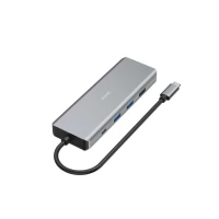 2. Hama HUB MULTIPORT USB-C, 9 PORTÓW, 4x USB-A, 2x USB-C, 2x HDMI, LAN