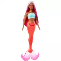2. Mattel Barbie Lalka Syrenka Koralowy Ogon HRR04 