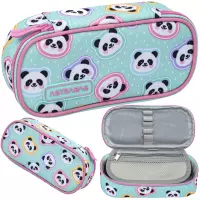 7. AstraBag Piórnik AC6 Saszetka Usztywniona Minty Panda 503025011