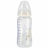 2. Nuk Butelka 300ml 0-6m First Choice+ Smoczek Silikonowy M Kubuś Popiel 537160