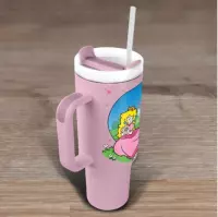 7. Kubek Podróżny ze Słomką Super Mario (Peach) - 1180 ml