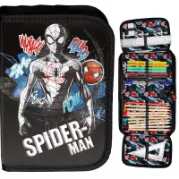 4.  Paso Piórnik Dwuklapkowy z Wyposażeniem Spider Man Black SP25WW-P001