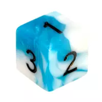 6. Komplet kości REBEL RPG - Dwukolorowe - Błękitno-białe