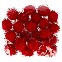 1. Craft With Fun Ozdoba Dekoracyjna Pompony Czerwone Brokatowe 463931