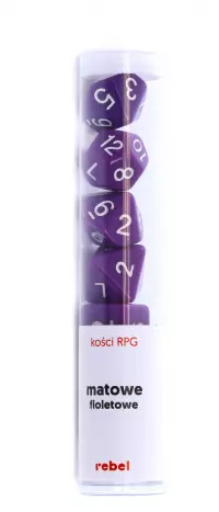 1. Komplet kości REBEL RPG - Matowe - Fioletowe