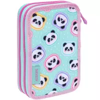 4. AstraBag Piórnik AC2 Dwukomorowy bez Wyposażenia Minty Pandas 503025013