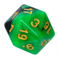 8. Komplet kości REBEL RPG - Dwukolorowe - Zielono-czarne