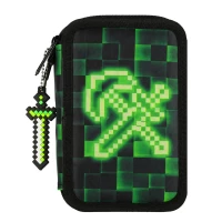 4. Starpak Piórnik Trzykomorowy z Wyposażeniem Pixel Green 533142