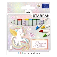 4. Starpak Kredki Woskowe Świecowe 12 kolorów Unicorn 490949