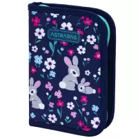 1. AstraBag Piórnik AC11 Pojedynczy Jednoklapkowy z Wyposażeniem Baby Bunny 503025008