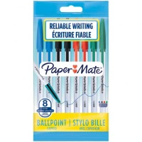 3. Paper Mate Długopis Jednorazowy 045 ze Skuwką 1.0mm 8 sztuk 4 Kolory 2084416