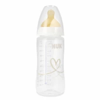 3. Nuk Butelka 300ml 0-6m First Choice+ Smoczek Lateksowy M Biała 528761