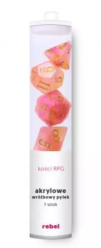 1. Komplet kości REBEL RPG - Akrylowe - Wróżkowy pyłek
