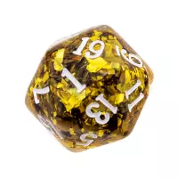 7. Komplet kości REBEL RPG - Gęsty rdzeń - Złote (białe cyfry)