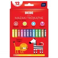 2. Interdruk Mazaki Trójkątne 12 kolorów BB Kids Czerwone 259905