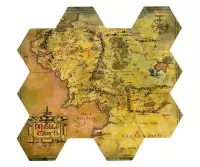 4. Zestaw Podkładek Władca Pierścieni - Mapa Śródziemia 12 szt.