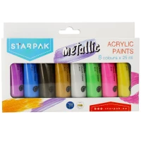2. Starpak Farby Akrylowe Metaliczne 8 kolorów 25ml. 484980