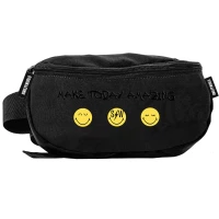 1. BeUniq Saszetka na Pasek Smiley Czarny Żółty SM23LB-510
