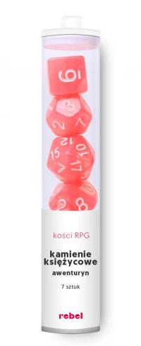 1. Komplet kości REBEL RPG - Kamienie Księżycowe - Awenturyn