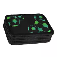 6. Starpak Piórnik Trzykomorowy z Wyposażeniem Football Green 553119