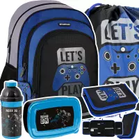 1. Starpak Zestaw Szkolny 5el. Gaming Pad Plecak 527186 + Piórnik 527207 + Worek 527159