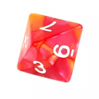 9. Komplet kości REBEL RPG - Dwukolorowe - Czerwono-żółte