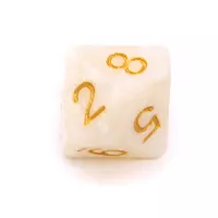8. Komplet kości REBEL RPG - Perłowe - Białe