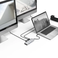 4. Hama HUB MULTIPORT USB-C, 9 PORTÓW, 4x USB-A, 2x USB-C, 2x HDMI, LAN