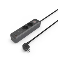 2. Hama Listwa Zasilająca PWR-ST 2W 1.4M/USB-C+A/65W PD/SW/SH
