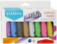 7. Starpak Farby Akrylowe Metaliczne 8 kolorów 25ml. 484980