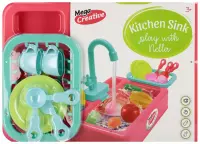 5. Mega Creative Zlewozmywak Kran z Lejącą się Wodą Nella + Akcesoria Różowy 549845