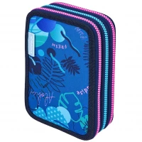2. CoolPack Jumper 3 Piórnik Trzykomorowy z Wyposażeniem Stitch Blue F067780