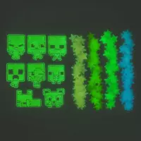 4. Zestaw Świecących w Nocy Naklejek Dekoracyjnych - Minecraft  208 szt.