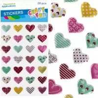 1. Craft With Fun Ozdoba Dekoracyjna Naklejki Puffy Metaliczne Serce 545814