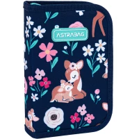 1. AstraBag Piórnik AC1 Pojedynczy Dwuklapkowy bez Wyposażenia Baby Deer 503024048