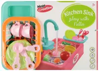 5. Mega Creative Zlewozmywak Kran z Lejącą się Wodą Nella + Akcesoria Miętowy 549846