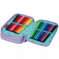 4. CoolPack Jumper 3 Piórnik Trzykomorowy z Wyposażeniem Stitch Pastel F067885