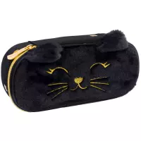 2. AstraBag Piórnik AC6 Saszetka Usztywniona Fluffy Kitty Black 503025028