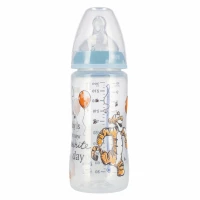 3. Nuk Butelka 300ml 0-6m First Choice+ Smoczek Silikonowy M Tygrysek Niebieska 537157