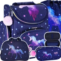1. Starpak Zestaw Szkolny Unicorn Galaxy 4el. Tornister  531575 + Piórnik 531576 + Worek 531584 + Torba 531582