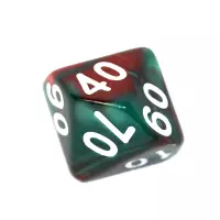 5. Komplet kości REBEL RPG - Dwukolorowe - Czerwono-zielone